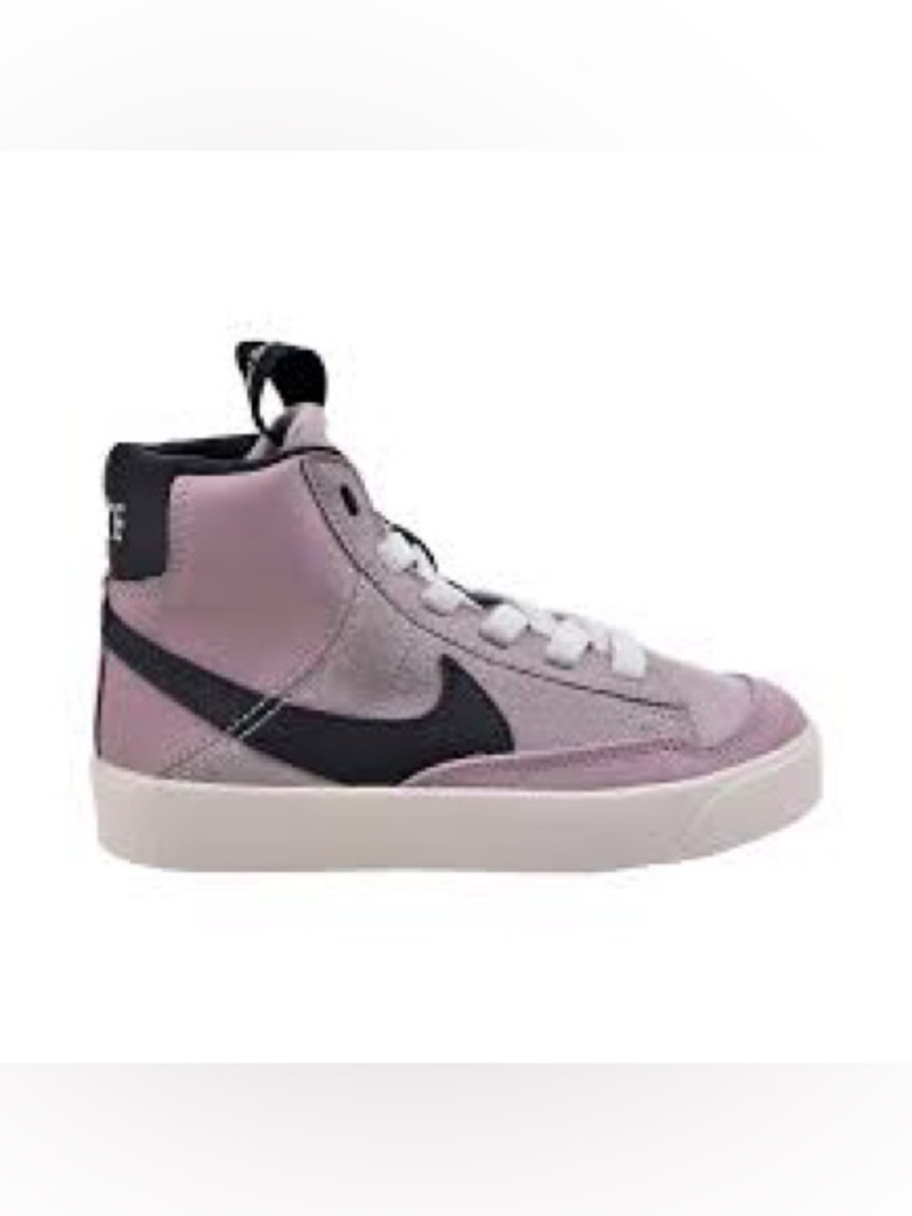 Nike Mid-Top Sneaker in Light Pink with Black Swoosh
